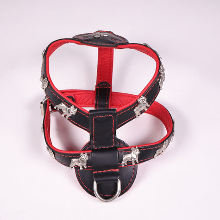 Geschirr Franz. Bulldogge Rot