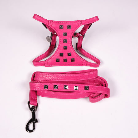 Hundegeschirr Borchie Pink Mit Leine