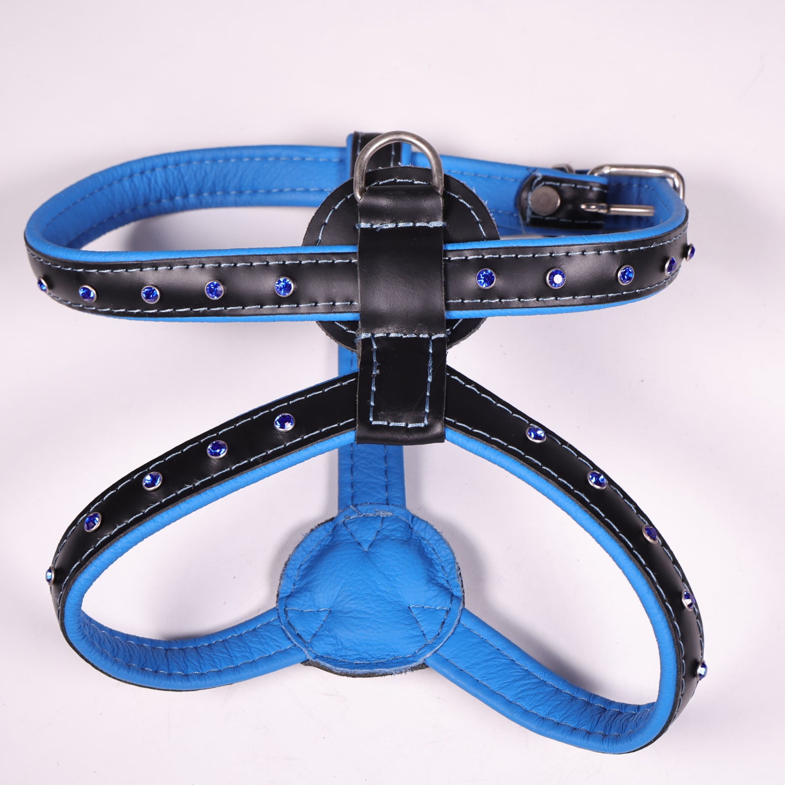 Ledergeschirr Kristall Blau