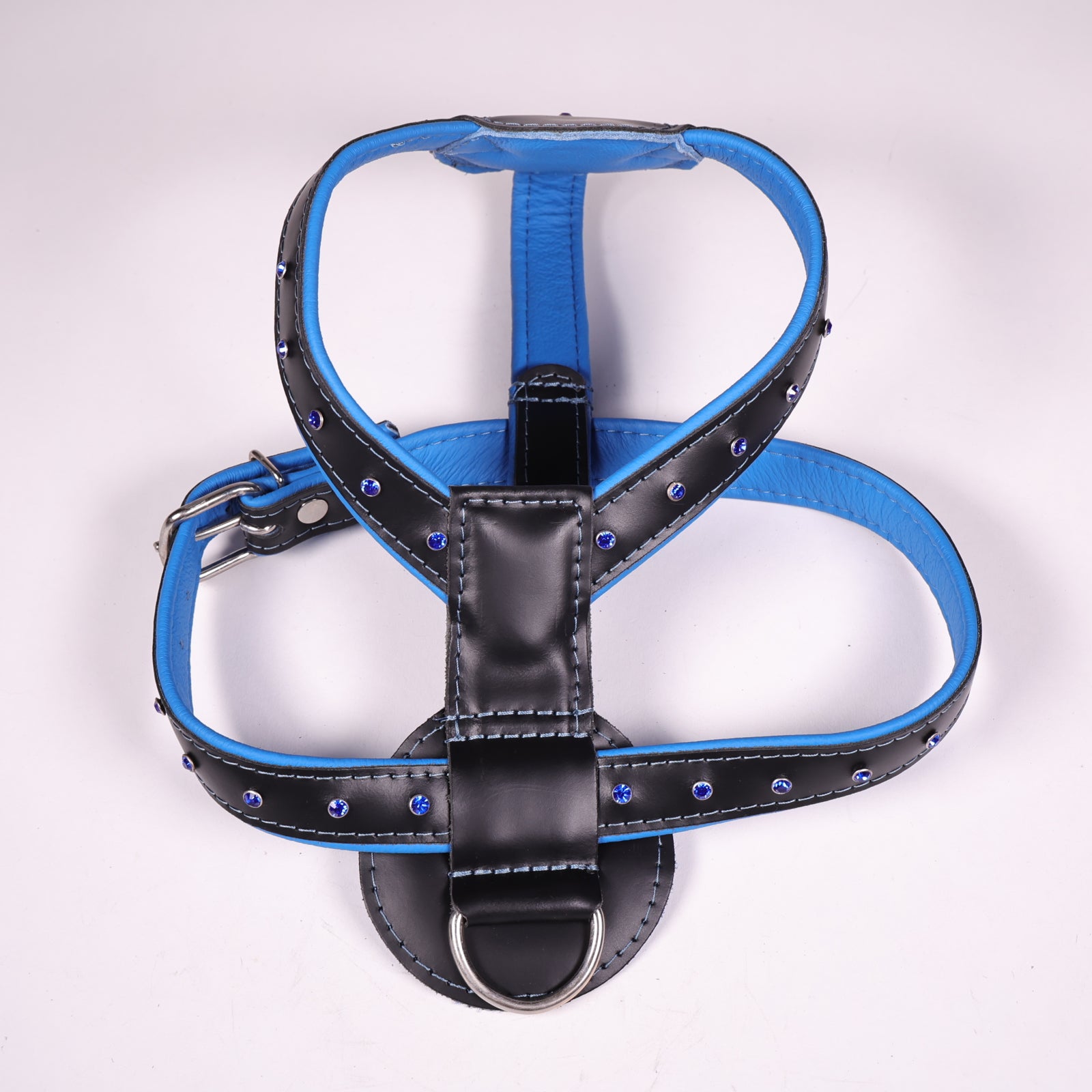 Ledergeschirr Kristall Blau