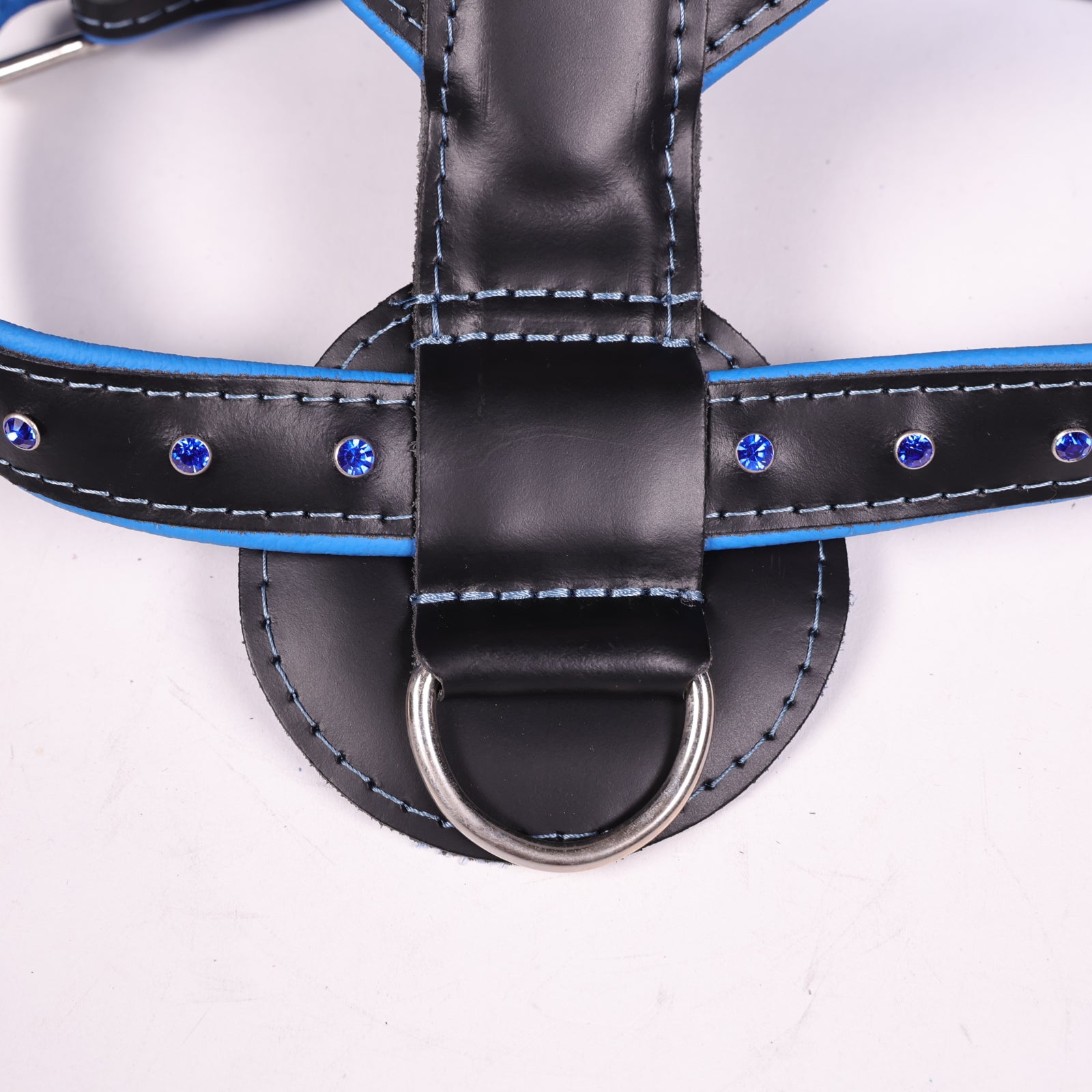 Ledergeschirr Kristall Blau