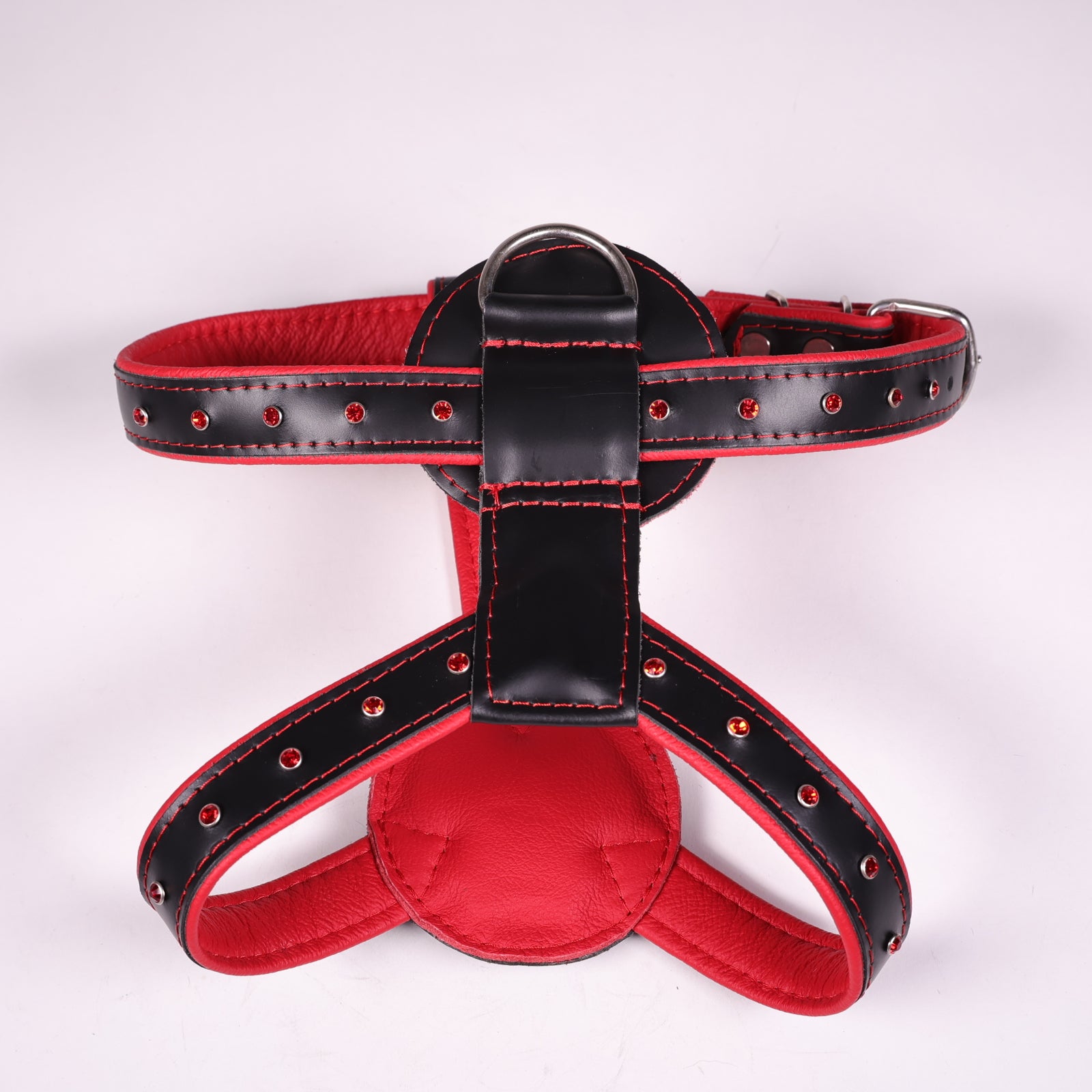 Ledergeschirr Kristall Rot