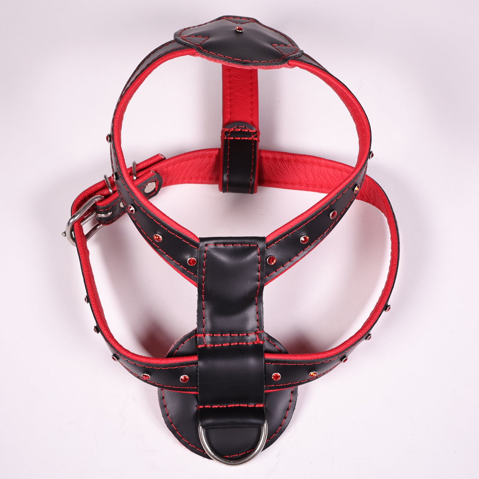 Ledergeschirr Kristall Rot