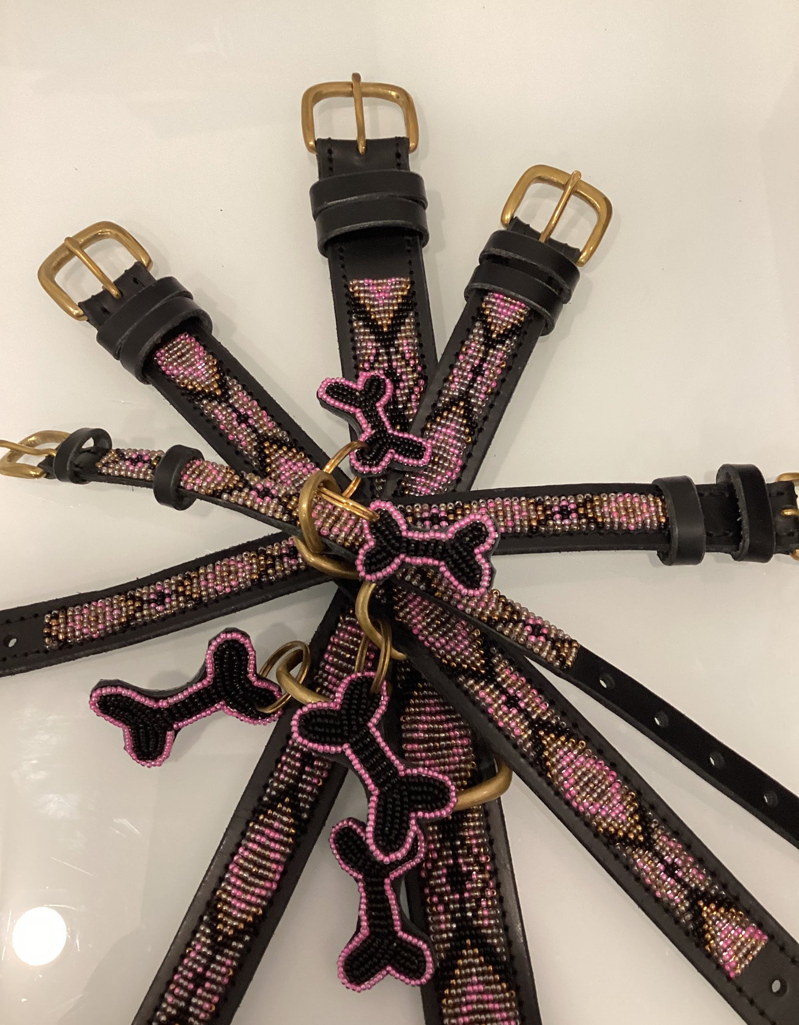 Massai-Hundehalsband Ombima Pink