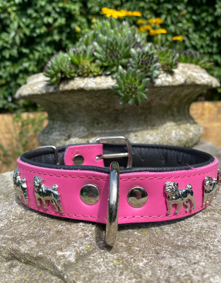 Hundehalsband Mops Pink