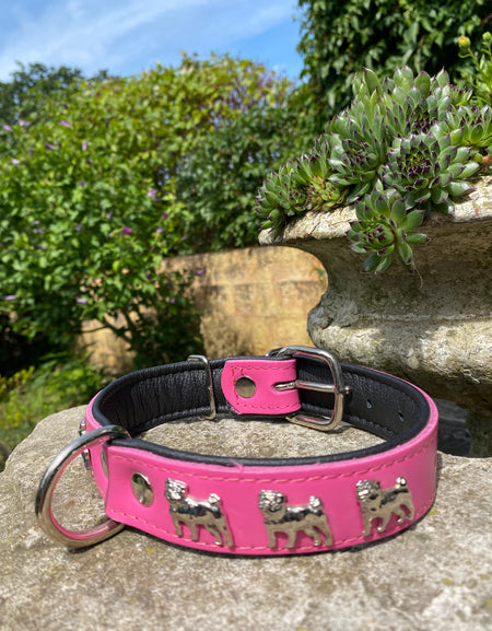 Hundehalsband Mops Pink