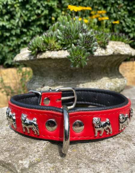 Hundehalsband Mops Rot