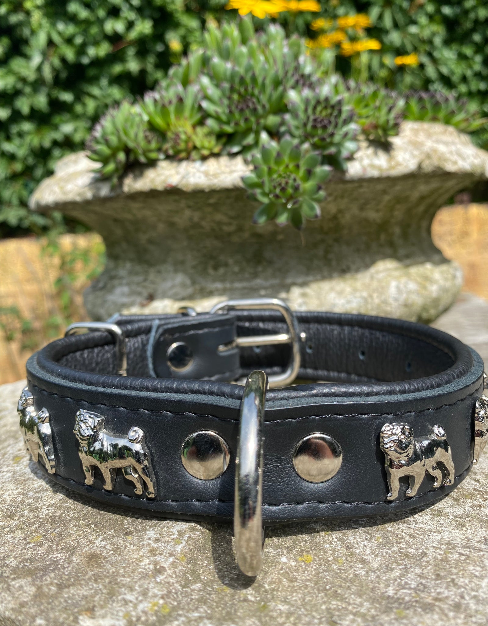 Hundehalsband Mops Schwarz