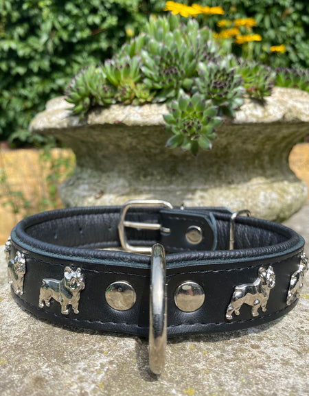Hundehalsband französische Bulldogge Schwarz