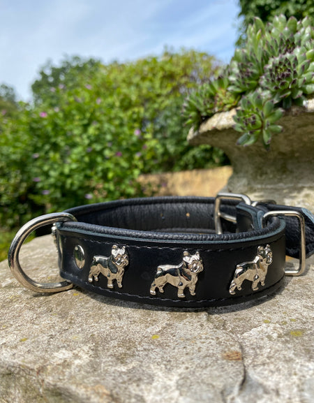 Hundehalsband französische Bulldogge Schwarz