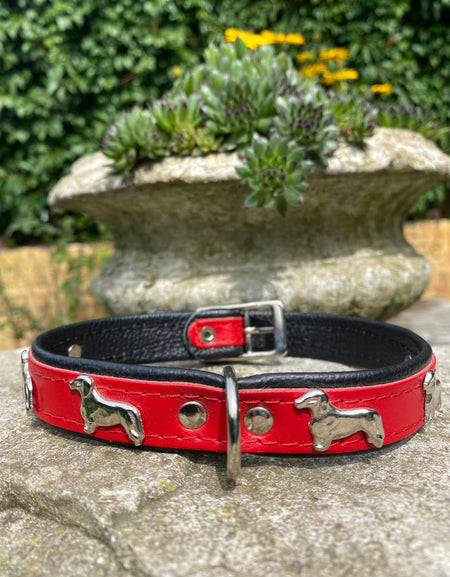 Hundehalsband Dackel Rot
