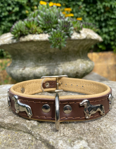 Hundehalsband Dackel Braun