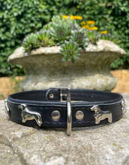 Hundehalsband Dackel Schwarz