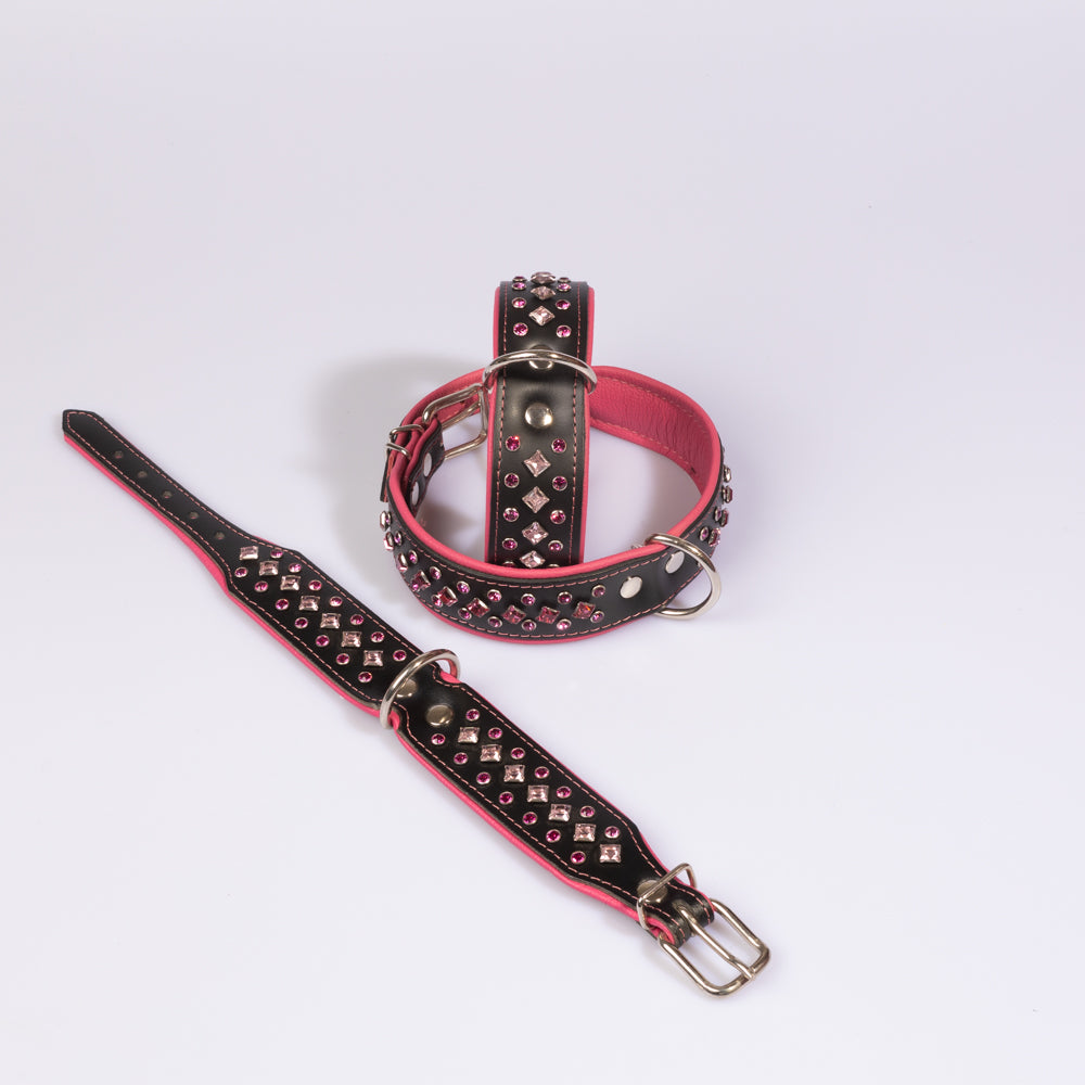Halsband Luce Schwarz/Pink