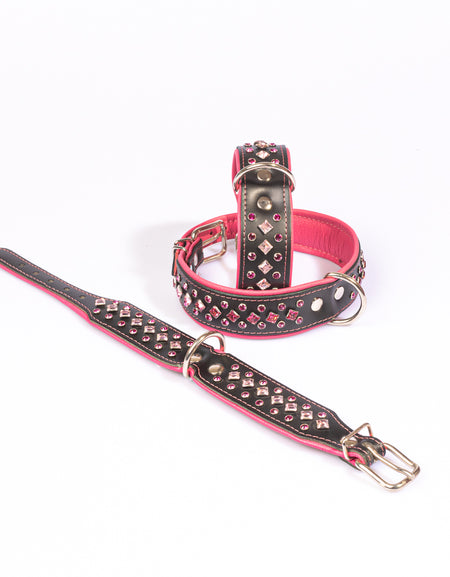 Halsband Luce Schwarz/Pink